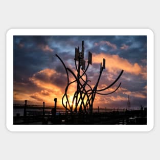 The Spirit of the Staithes at sunrise Sticker